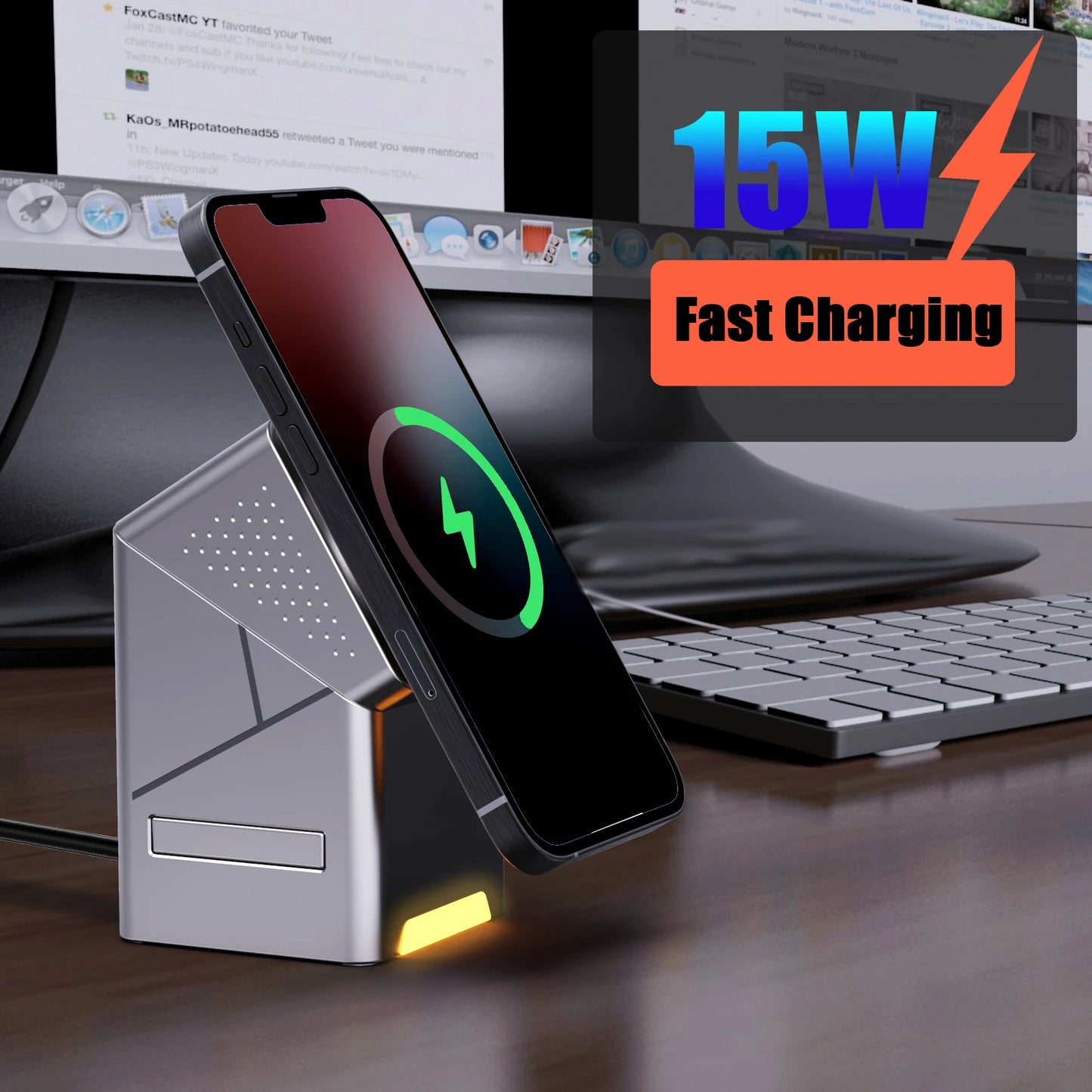 3 in 1Magnetic Wireless Charger Stand Fast Charging for Iphone 12 13 14 15 16 for Apple Watch10-1/Se/ Ultra Airpods 2 3 Pro